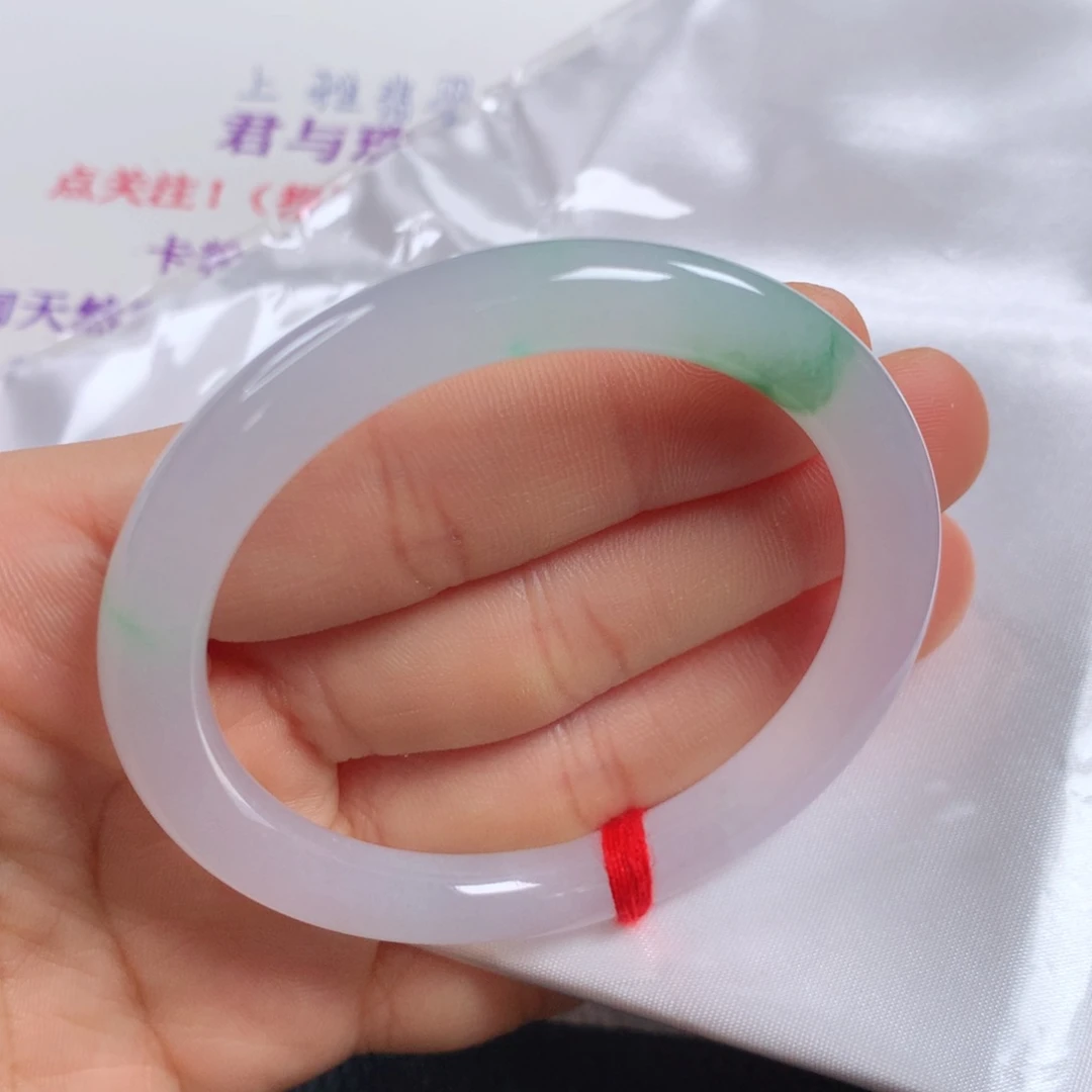 未镶嵌手镯翡翠 圆条冰阳绿②⑤④⭐⭐⭐⭐⭐强推
