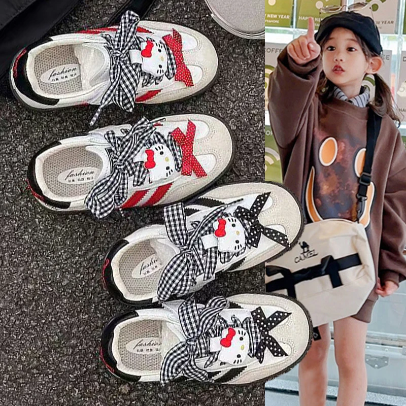 儿童德训鞋2025秋季新款女童鞋子软底运动鞋男童休闲板鞋kitty鞋