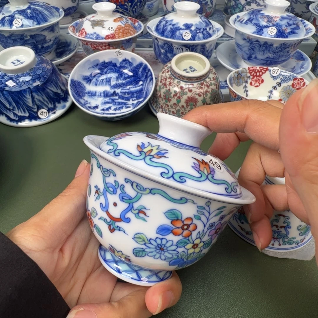 陶瓷景德镇纯手工纯手绘茶具木木49