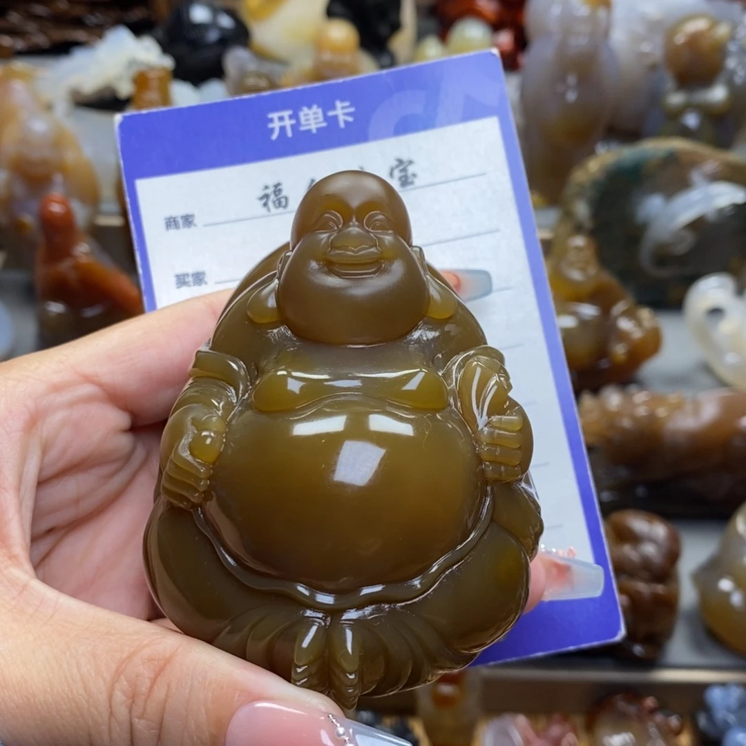玛瑙/玉髓把件 未镶嵌青**悔