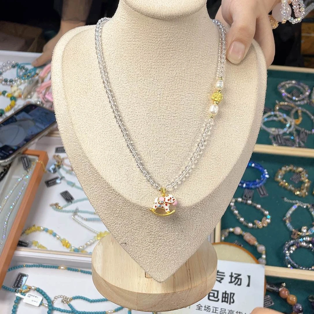 水晶手链银S925镀金镶嵌