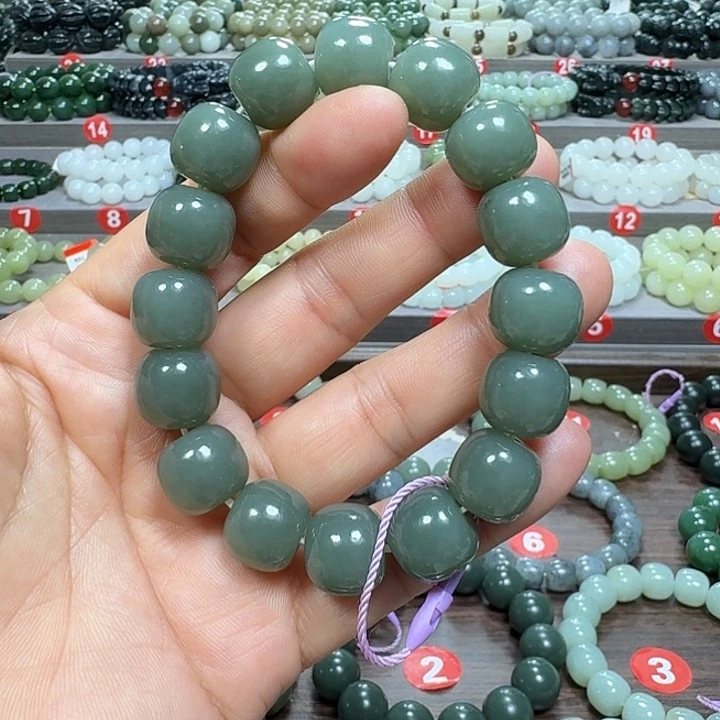 未镶嵌手链和田玉新疆且末蓝老型卡14