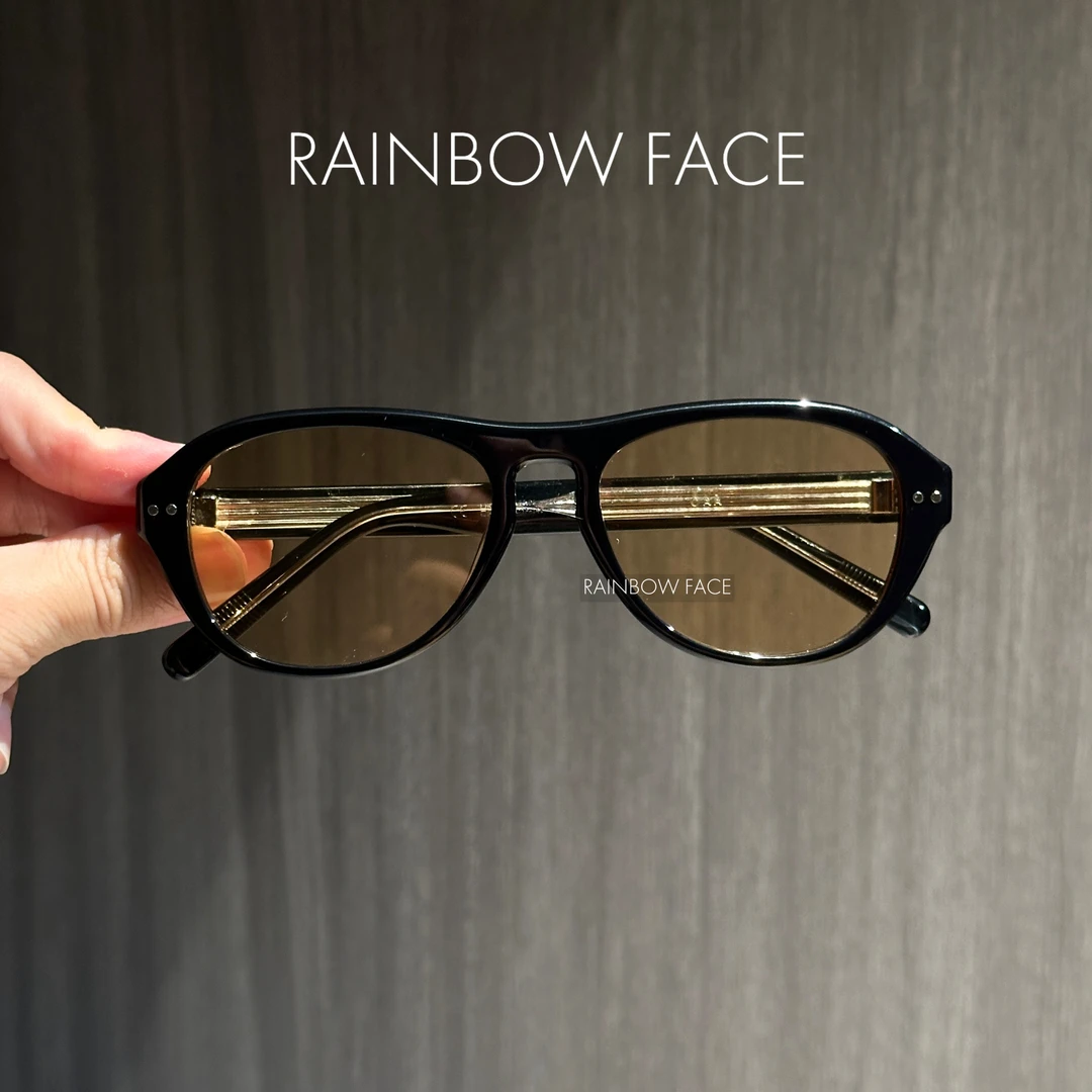 轻奢感复古飞行员式框茶片偏光太阳墨镜男款潮流可配近视度数墨镜