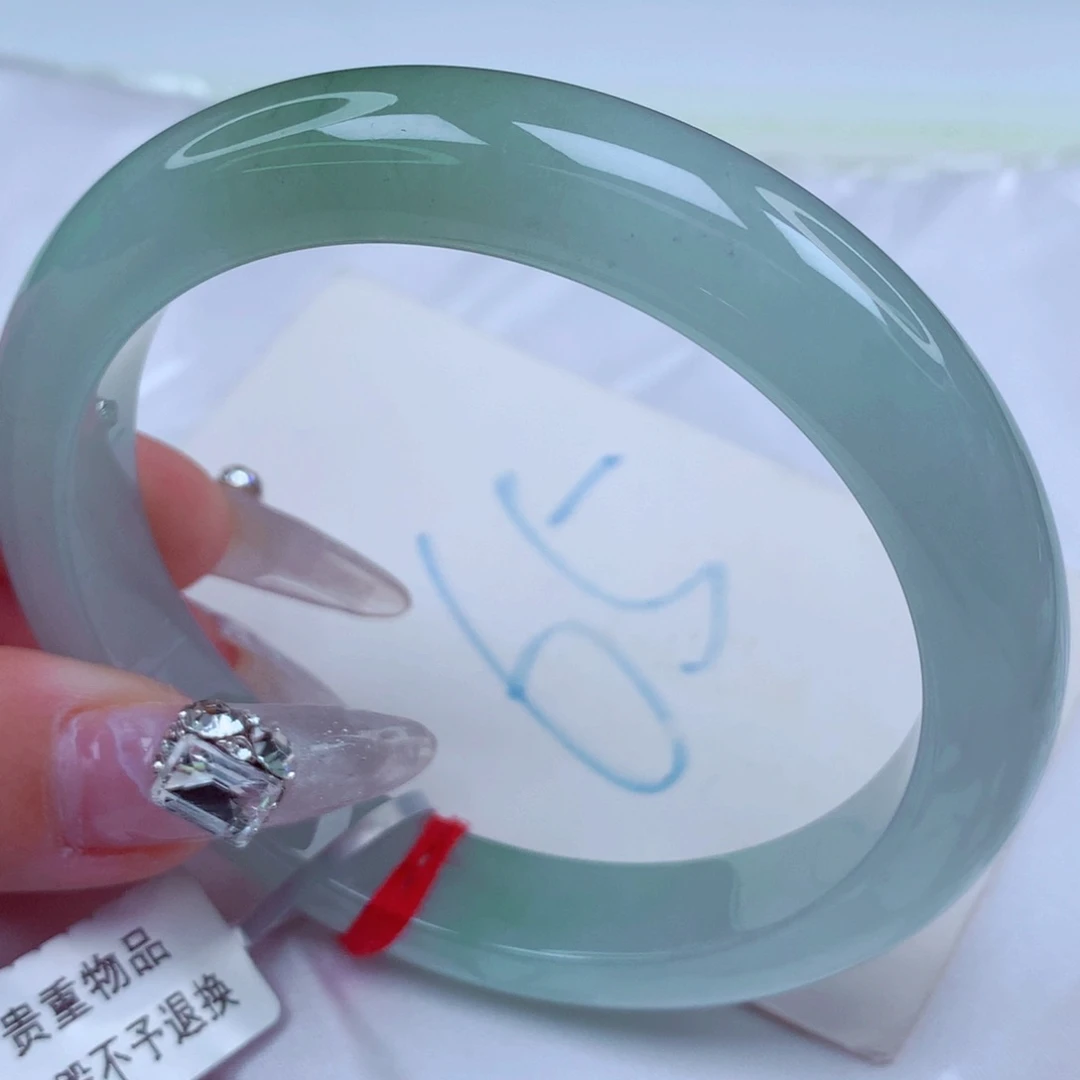 翡翠手镯未镶嵌天然缅甸翡翠A货手镯 61圈口