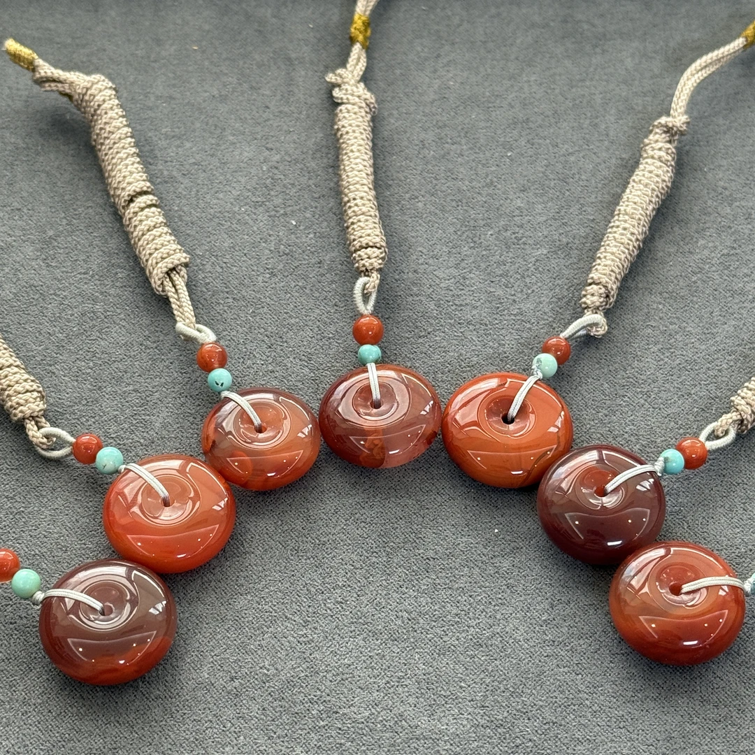 【欣妈珠宝】5406*南红平安扣吊坠04（多样性发货，发一件）