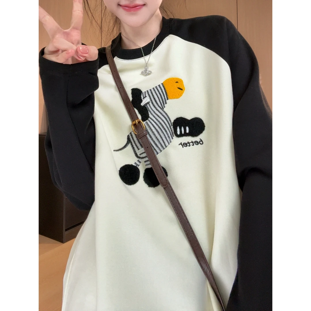 【mus订制~小斑马】320g超高品质刺绣宽松百搭加厚卫衣88113