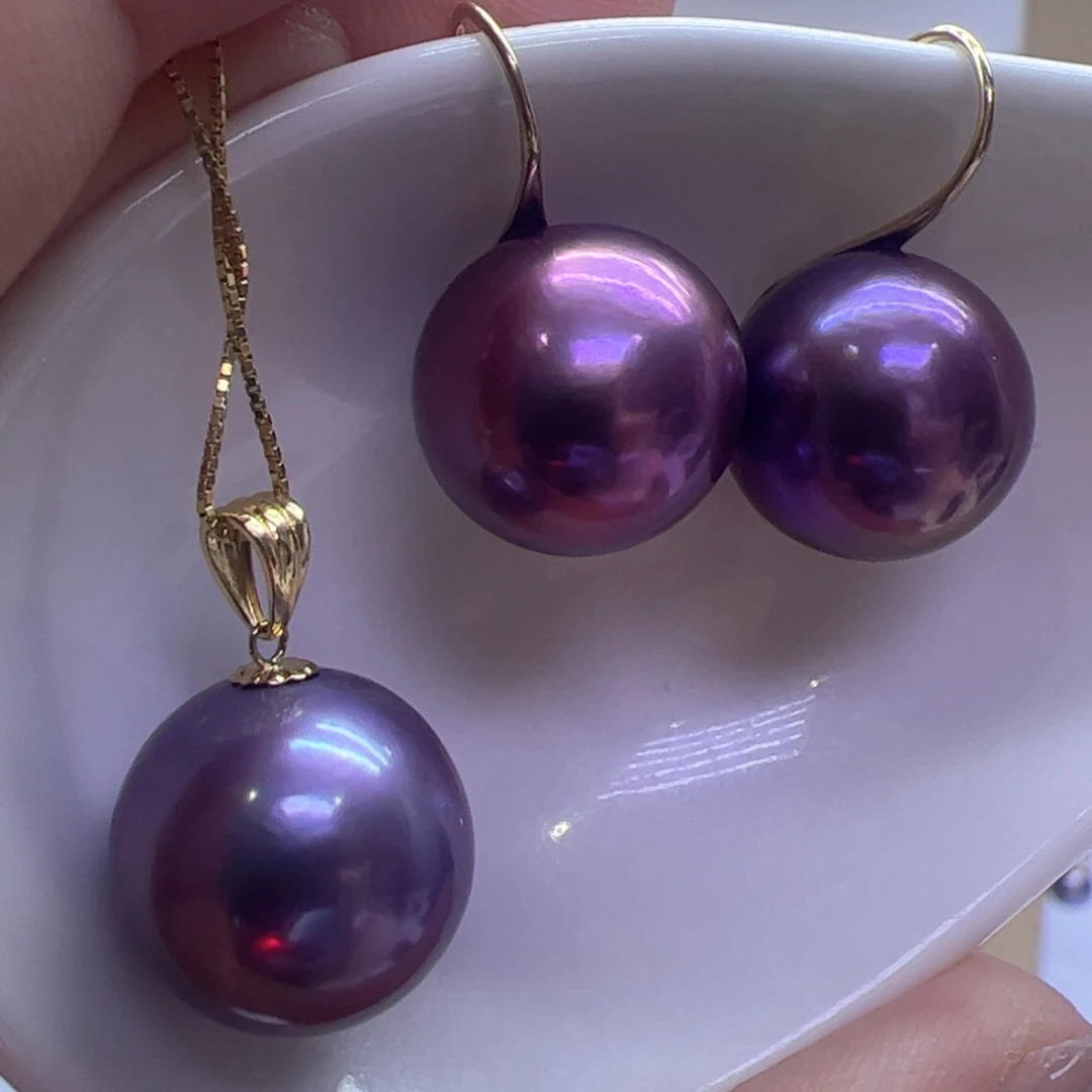 淡水珍珠吊坠(赠链)18K金镶嵌