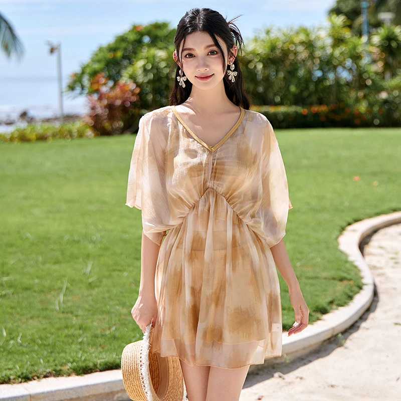 2025新款游泳衣女分体时尚保守裙式遮肚胖mm加肥加大码温泉泳装