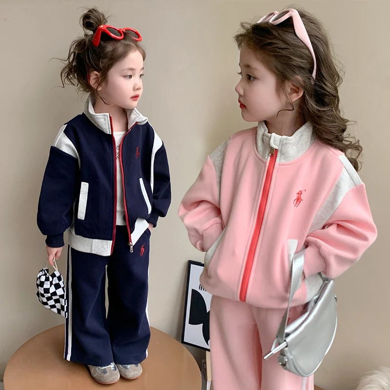 女童春装运动套装2025新款洋气时髦儿童休闲外套女宝宝春秋款童装