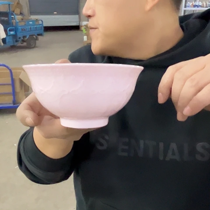 瓷片景德镇红xixi中国节雕刻5寸碗2个