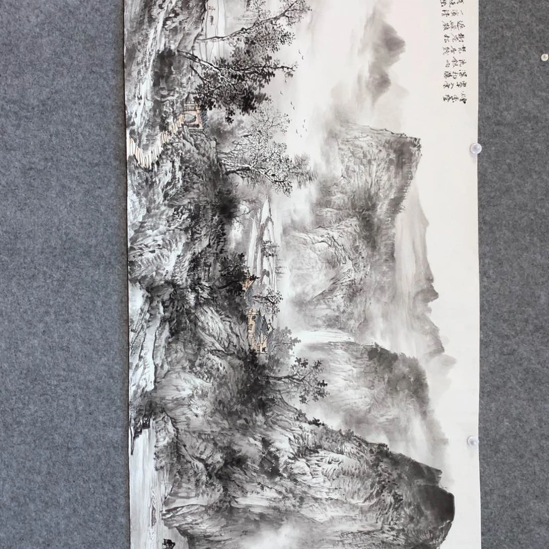 大***敦国画山水作品写意