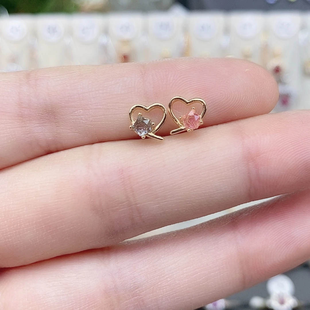 耳钉尖晶石银S925镶嵌