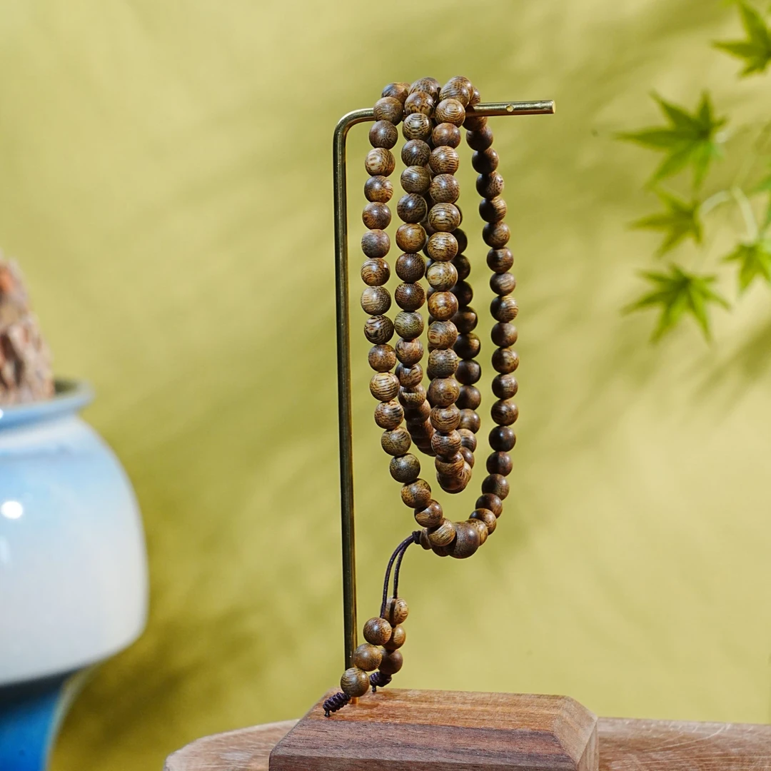 【正区】达拉干红油虎斑老料多圈圆珠手串0.6x108  251209110 B