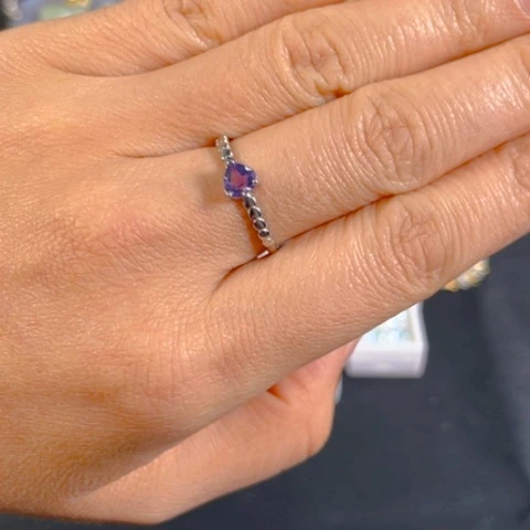 紫晶戒指银S925镶嵌38zzzzzzzzz