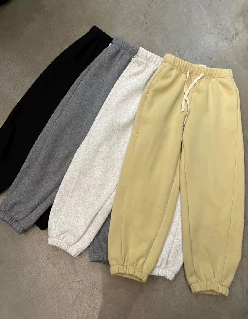 （升级加厚奶芙裤）男女同款加绒加厚冬季显瘦宽松休闲束脚卫裤