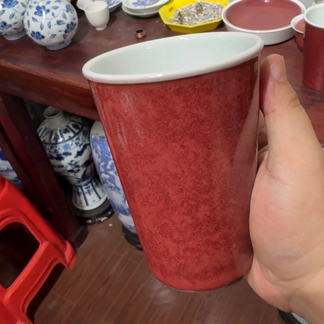 豇豆红大号可乐杯容量400cc