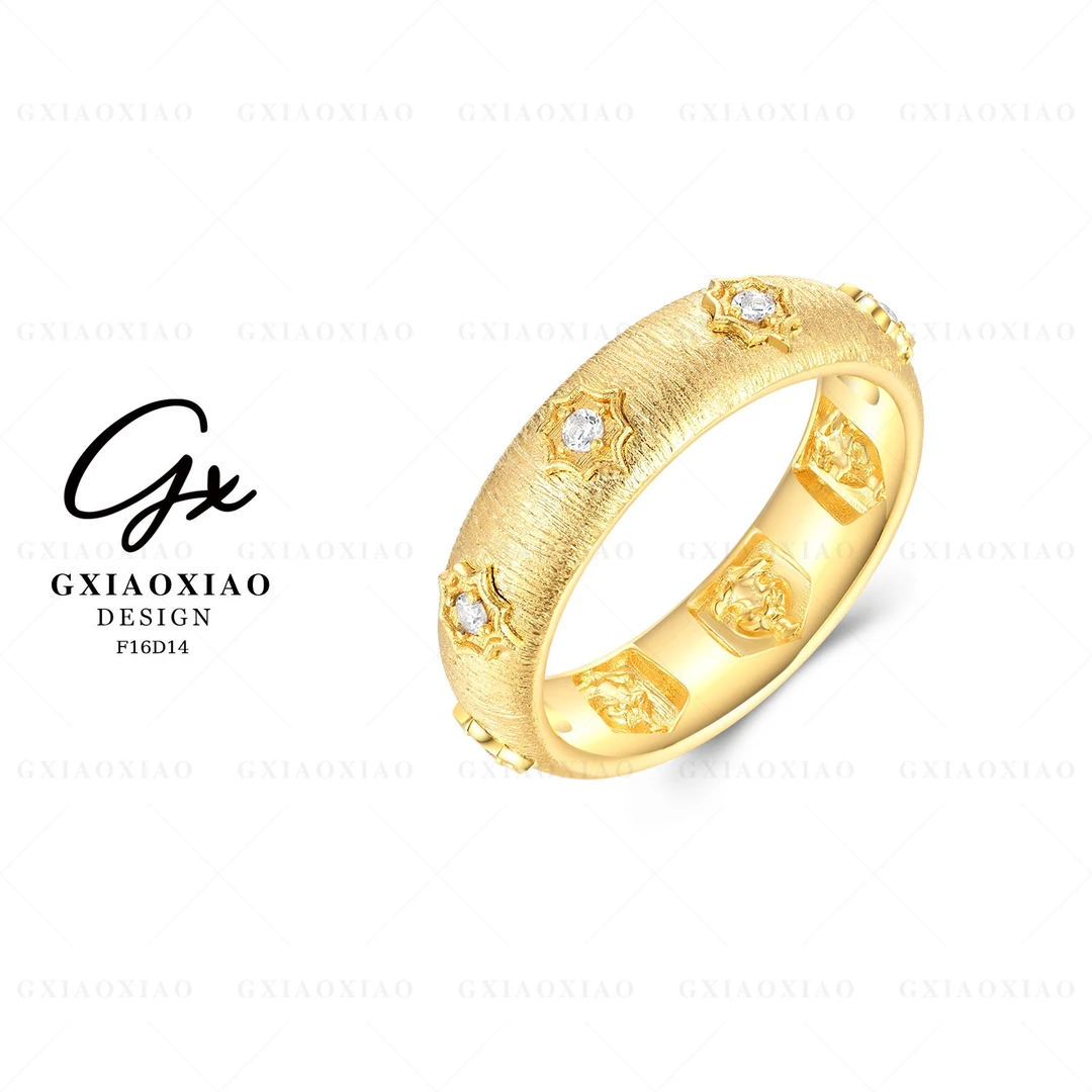 G XIAOXIAO 镀K金 【八芒星】气质时尚高级感简约戒指 F16D14