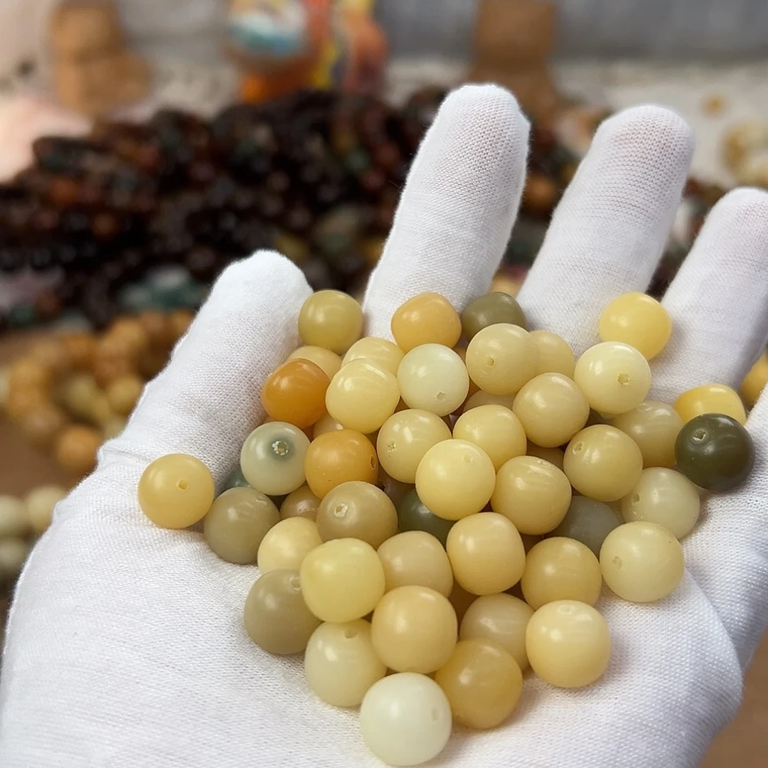 菩提根/象牙果手串11毛胚120颗默认有瑕