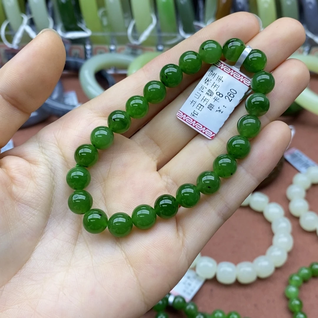 和田玉未镶嵌手串卡8