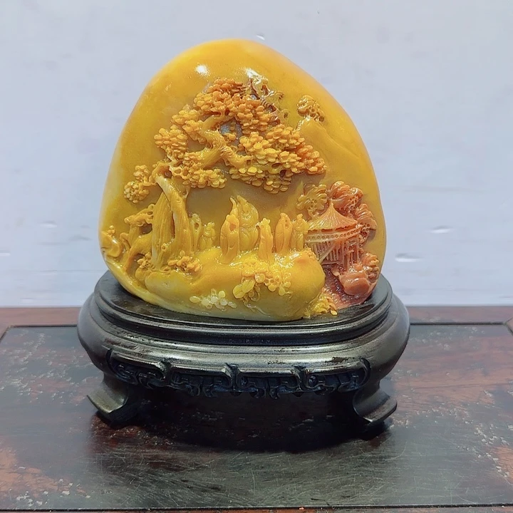 用***2石材昌化田黄摆件精品