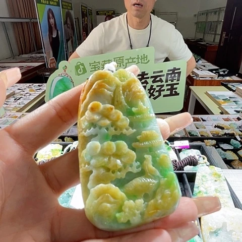 翡翠未镶嵌颈饰一个
