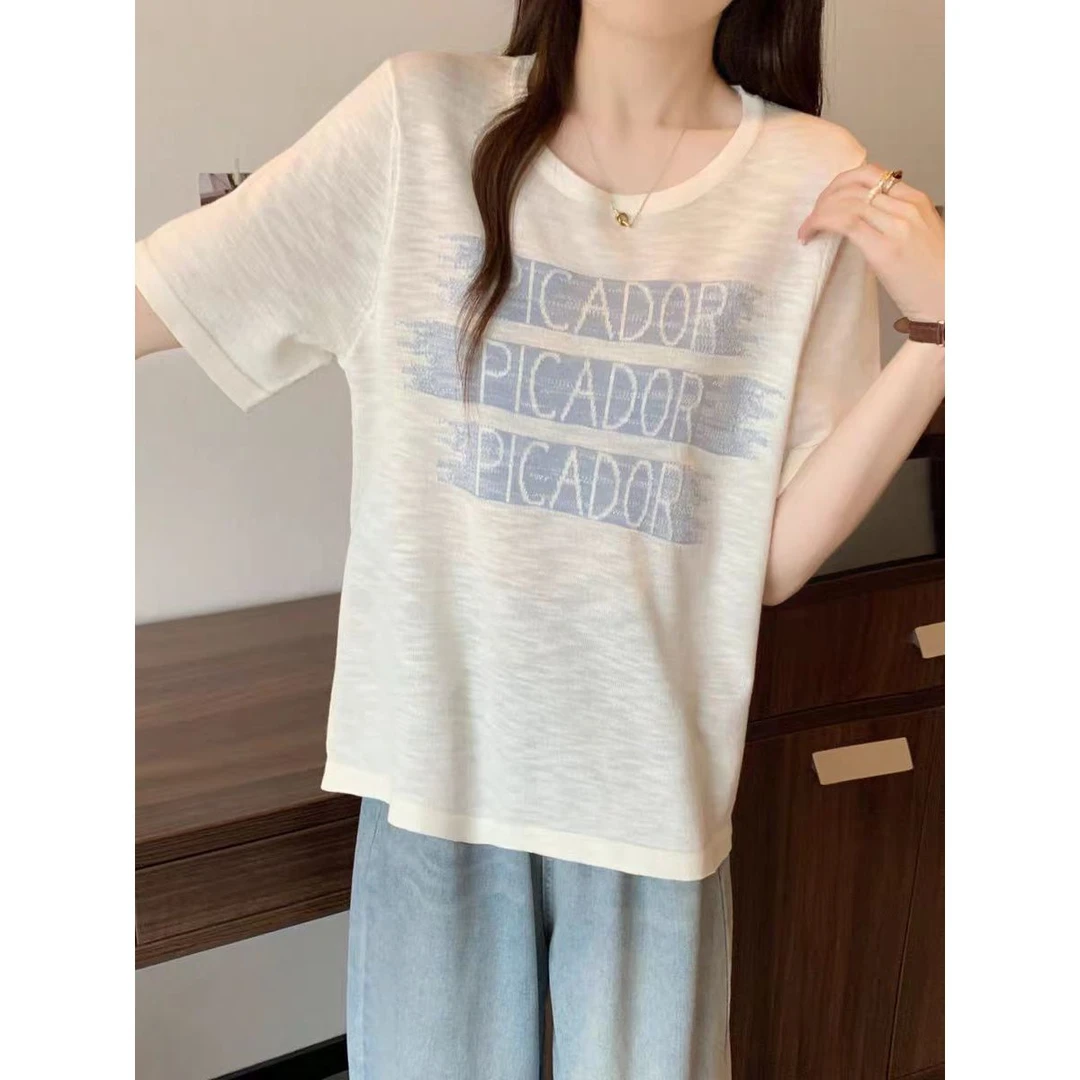 大码女装 胸102-126 字母印花短袖T恤510#