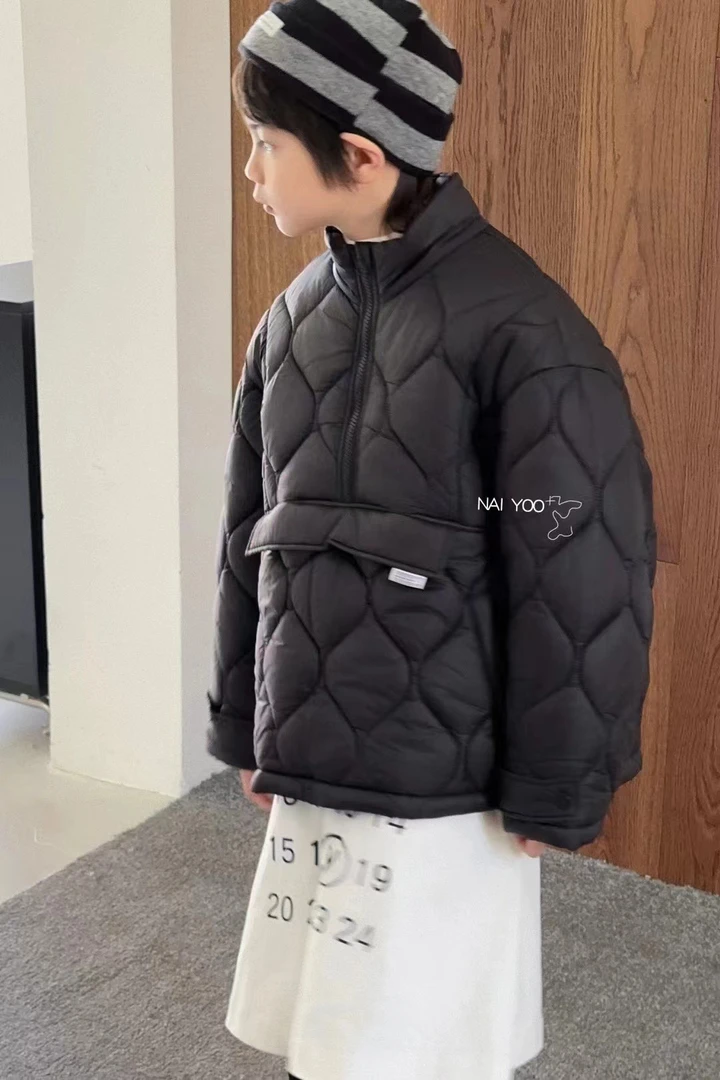 大童韩版套头拉链棉外套