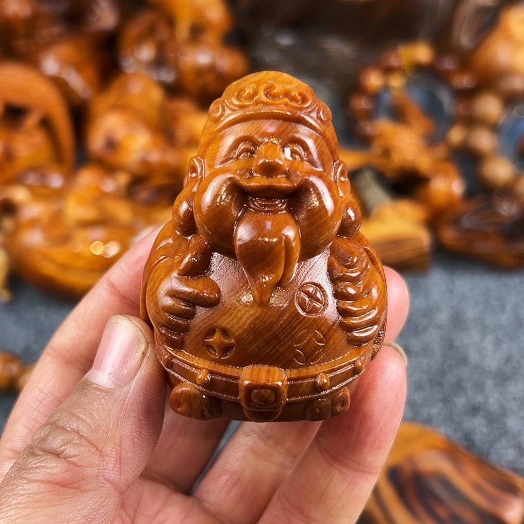 柏木太行崖柏溏心手把件财爷