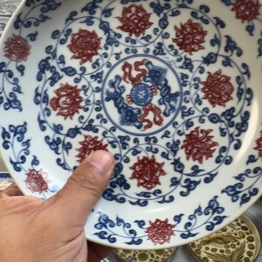 杯釉里红缠枝莲大壶承
