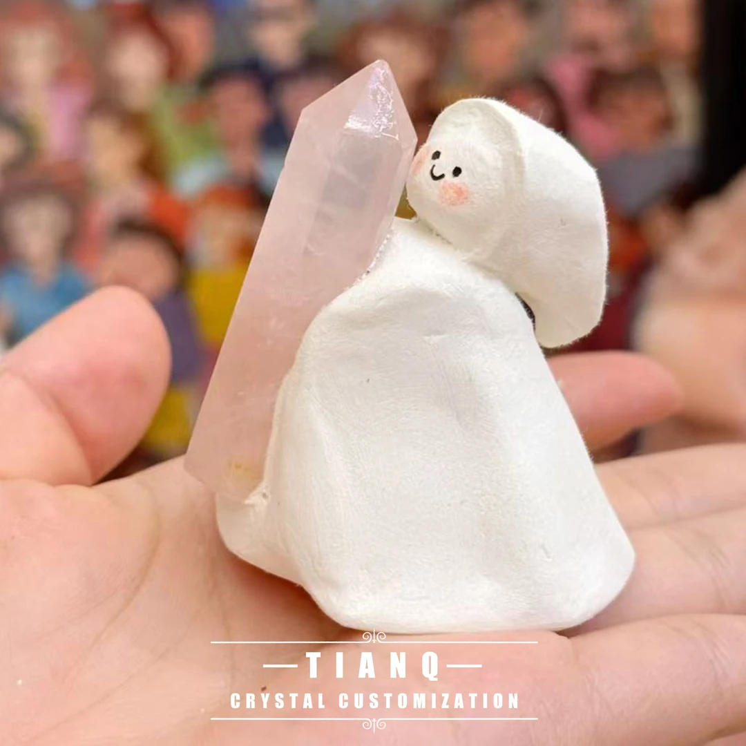 小巫师抱抱晶柱桌面摆件