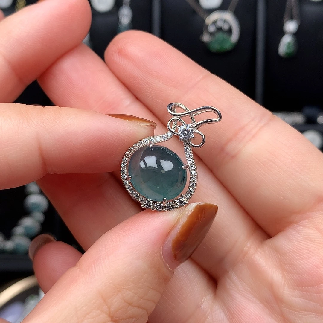 翡翠银S925镶嵌颈饰