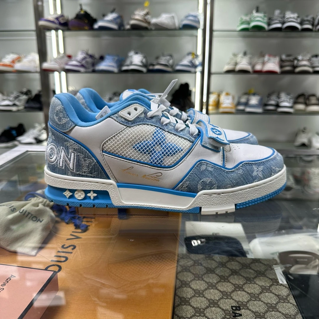 99新 LouisVuitton/路易威登 Trainer白蓝魔术贴尺码/40 YH16405