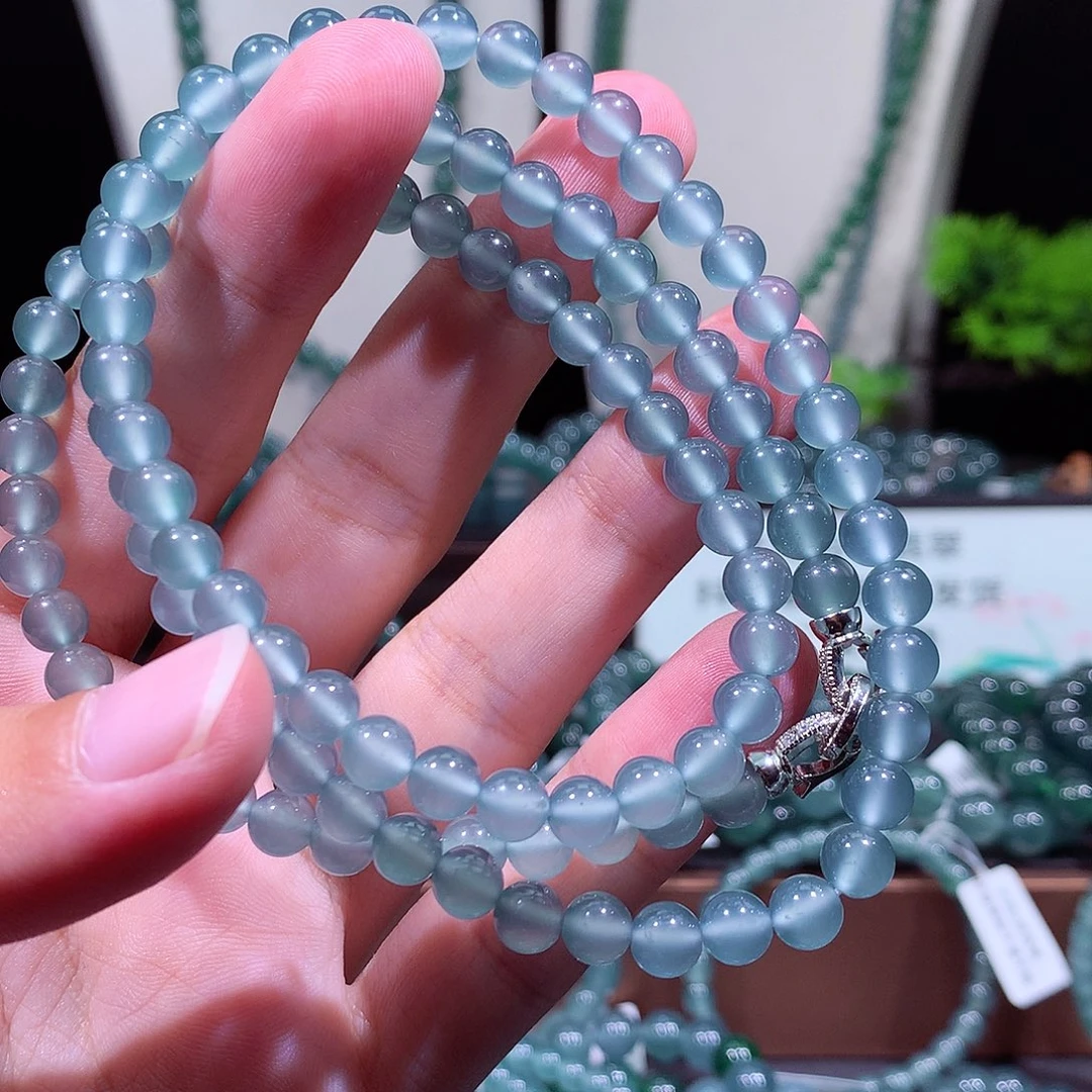 天***上翡翠未镶嵌手链天然a货翡翠项链6.5