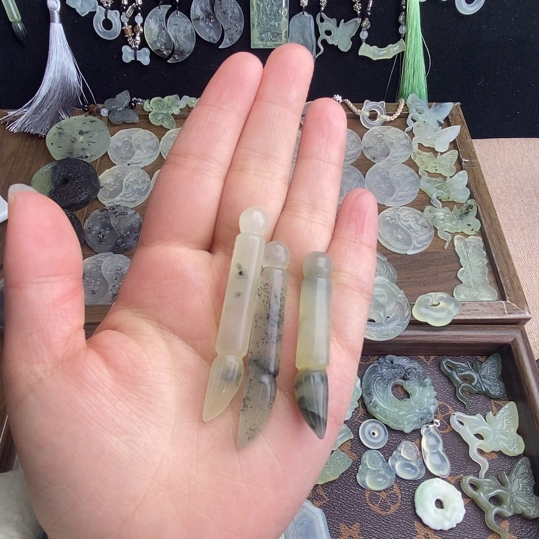 蛇纹石玉未镶嵌颈饰文昌笔送绳子随机一个