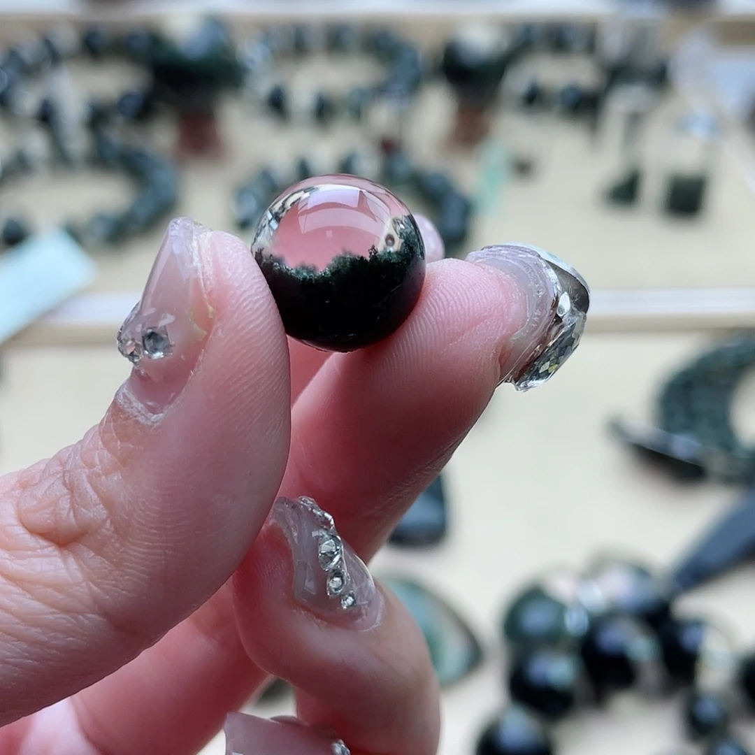 水晶颈饰未镶嵌@**式绿幽灵聚宝盆吊坠打孔不退换