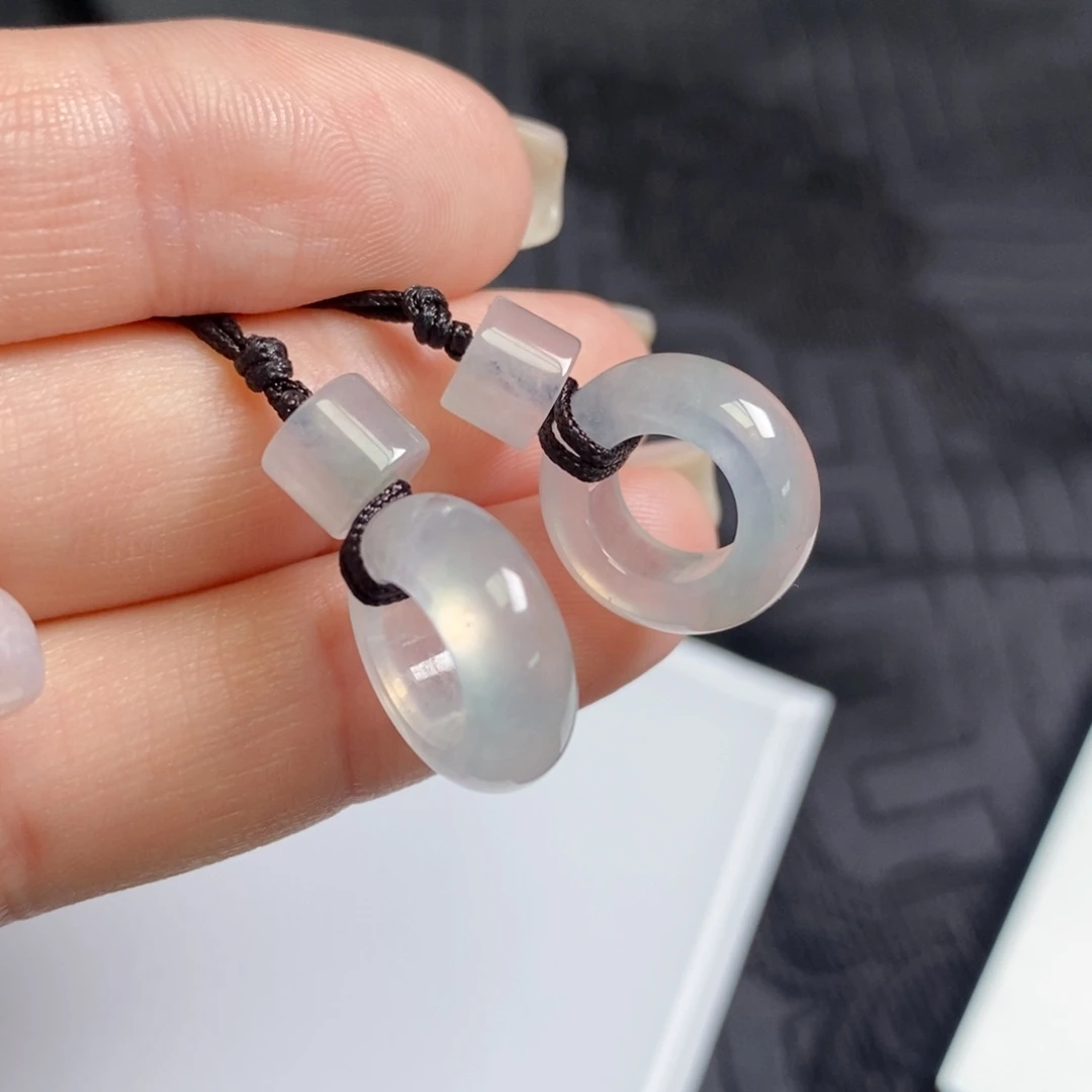 翡翠未镶嵌耳饰高冰轮胎圈