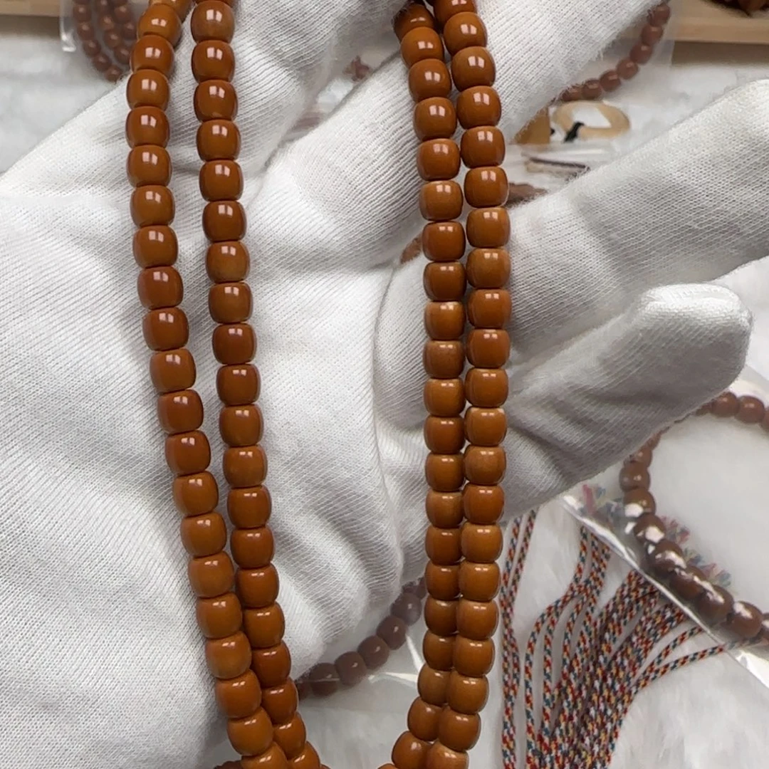 橄榄核手串老挝脖挂三花面无白6.6