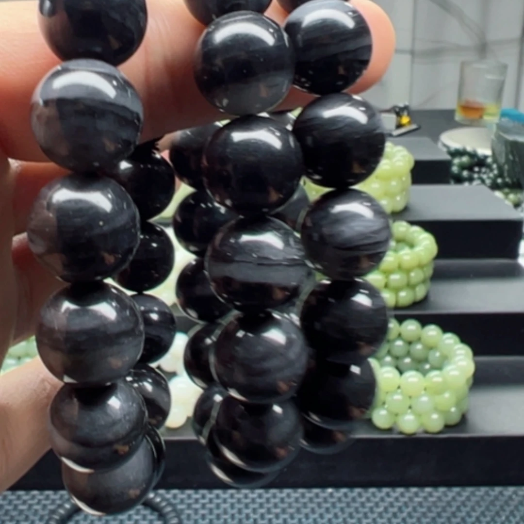 【闪购商品】未镶嵌手串和田玉和田玉纯天然卡14聚墨青花