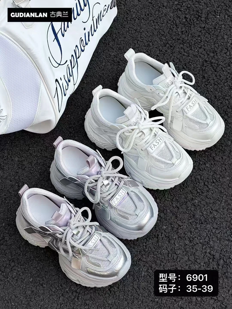 老爹鞋厚底内增高网面镂空透气运动休闲女鞋