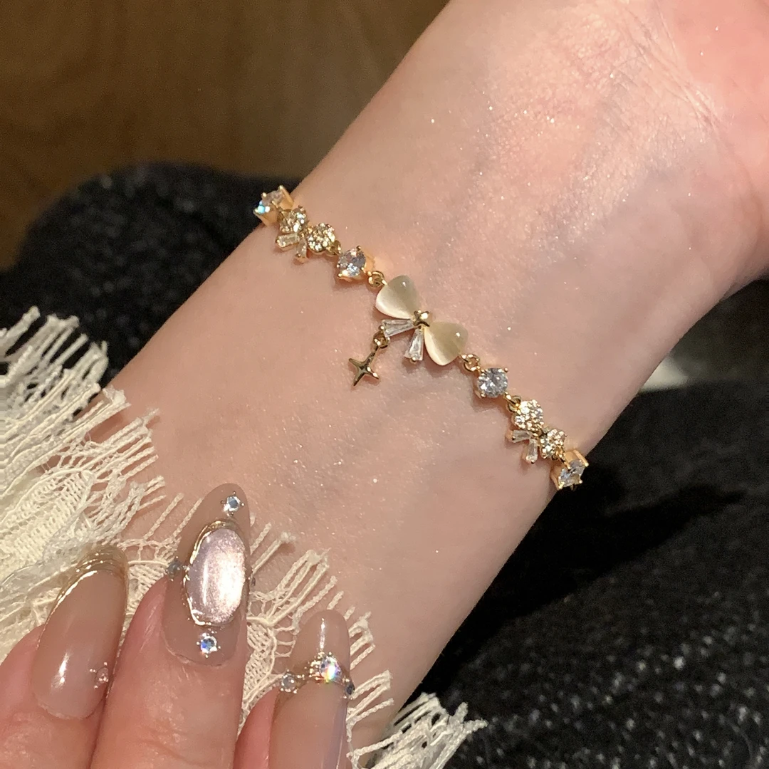 FARCOKO/法蔻 铜镀真金手链 蝴蝶结手链女款轻奢小众感情人节礼物