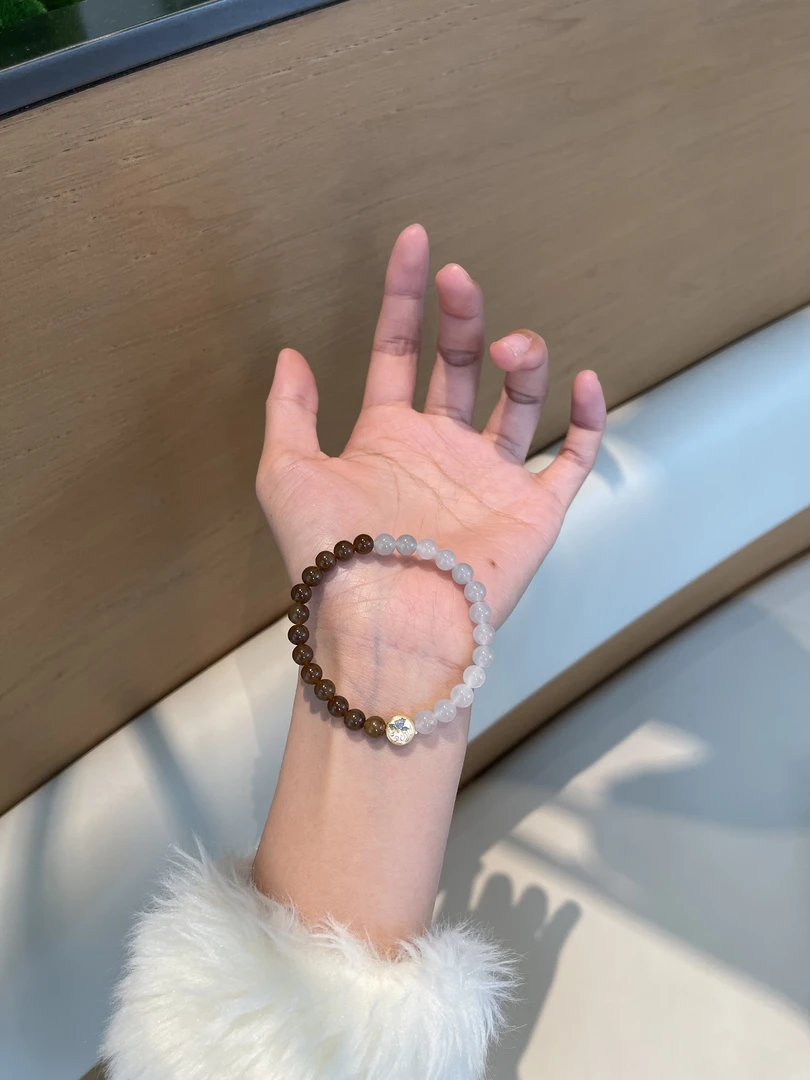 浮光纪天然和田玉糖玉烟紫玉S925银配件手串手链百搭设计女生礼物
