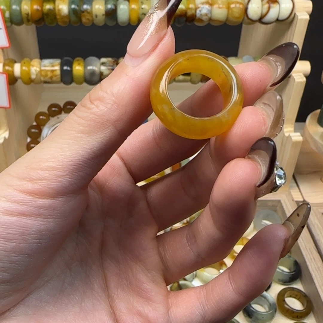 岫玉岫玉戒指内径16.2未镶嵌竹**叙