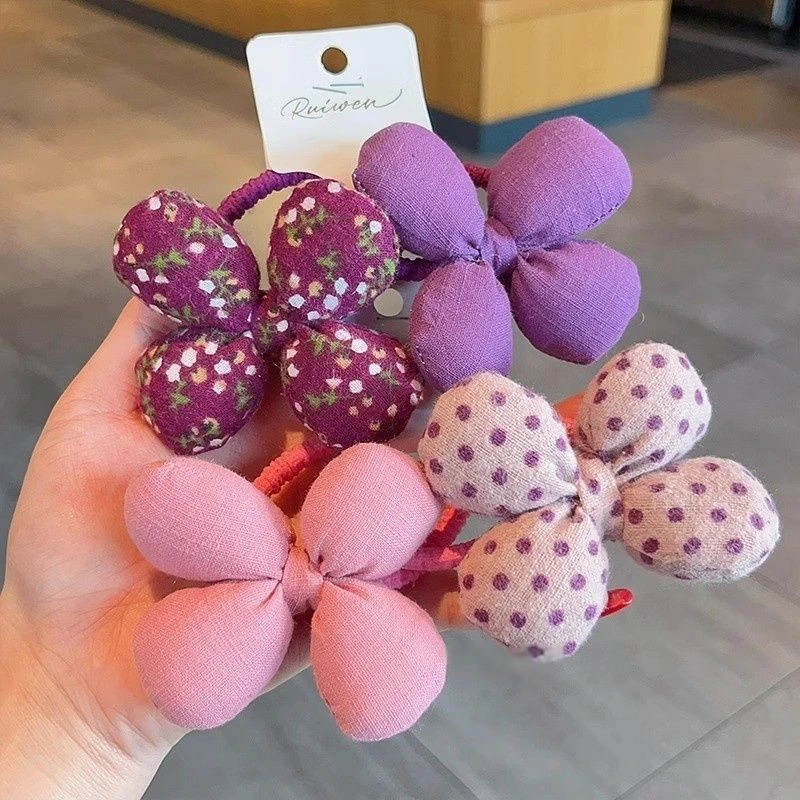 儿童新款花朵发圈女童洋气扎高马尾碎花发绳小女孩耐用扎头发头饰