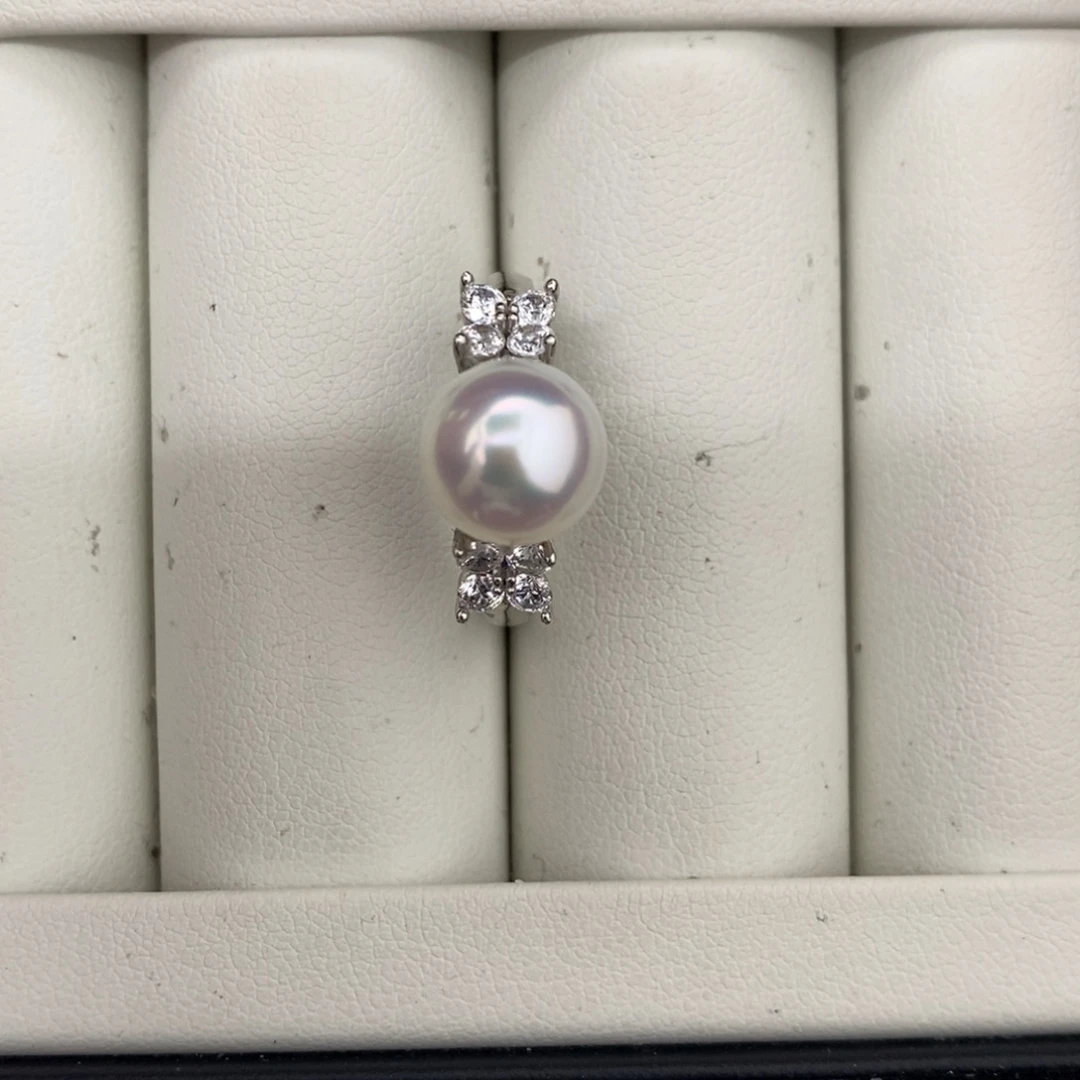 定制海水珍珠未镶嵌裸珠澳白宝石光9-10（不含配件）