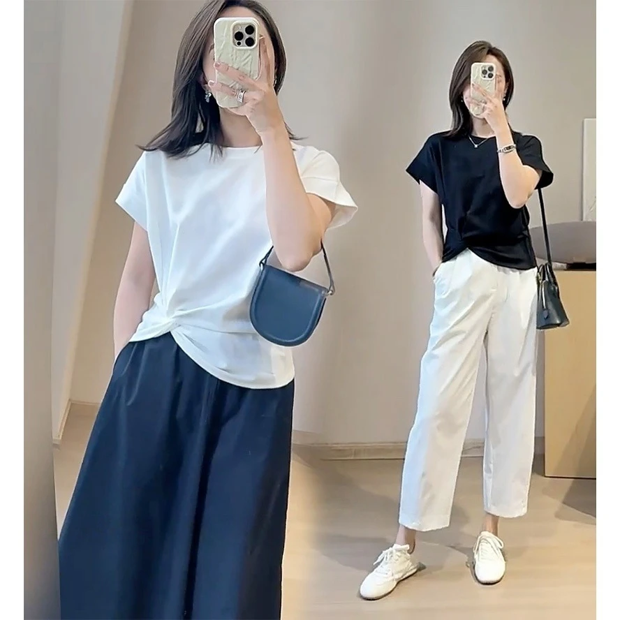 新商福利休闲风网红透气夏装圆领韩版显瘦套装夏季短袖洋气宽松