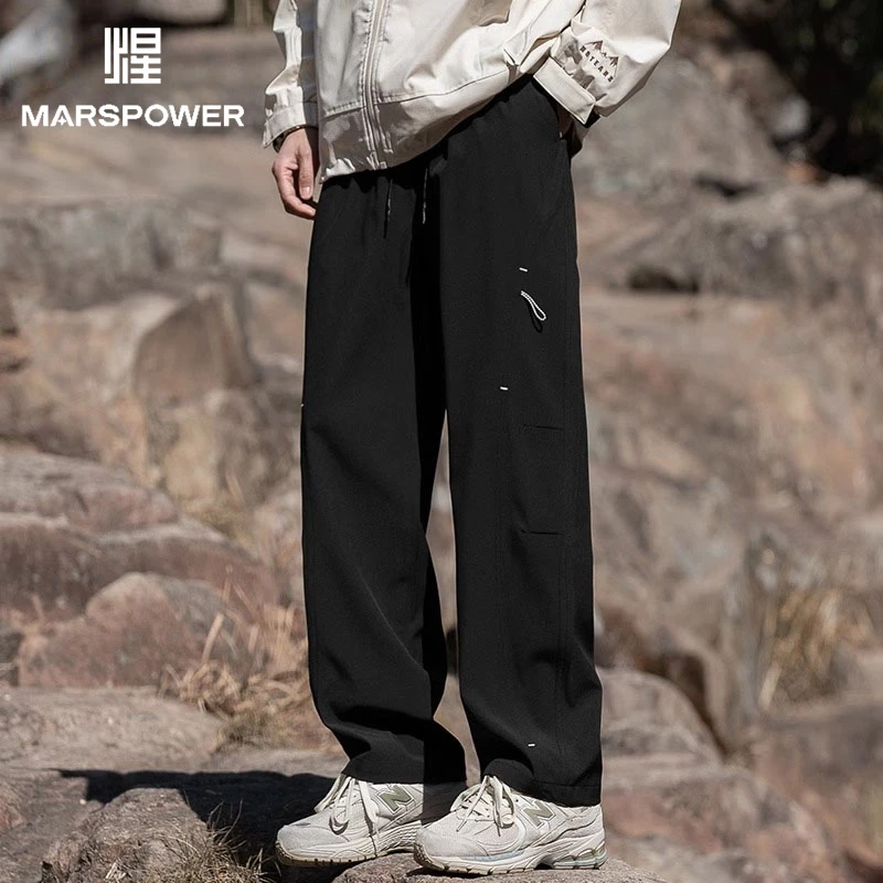 Cebrodz登山冲锋裤春夏季直筒宽松百搭美式高弹户外男士休闲裤
