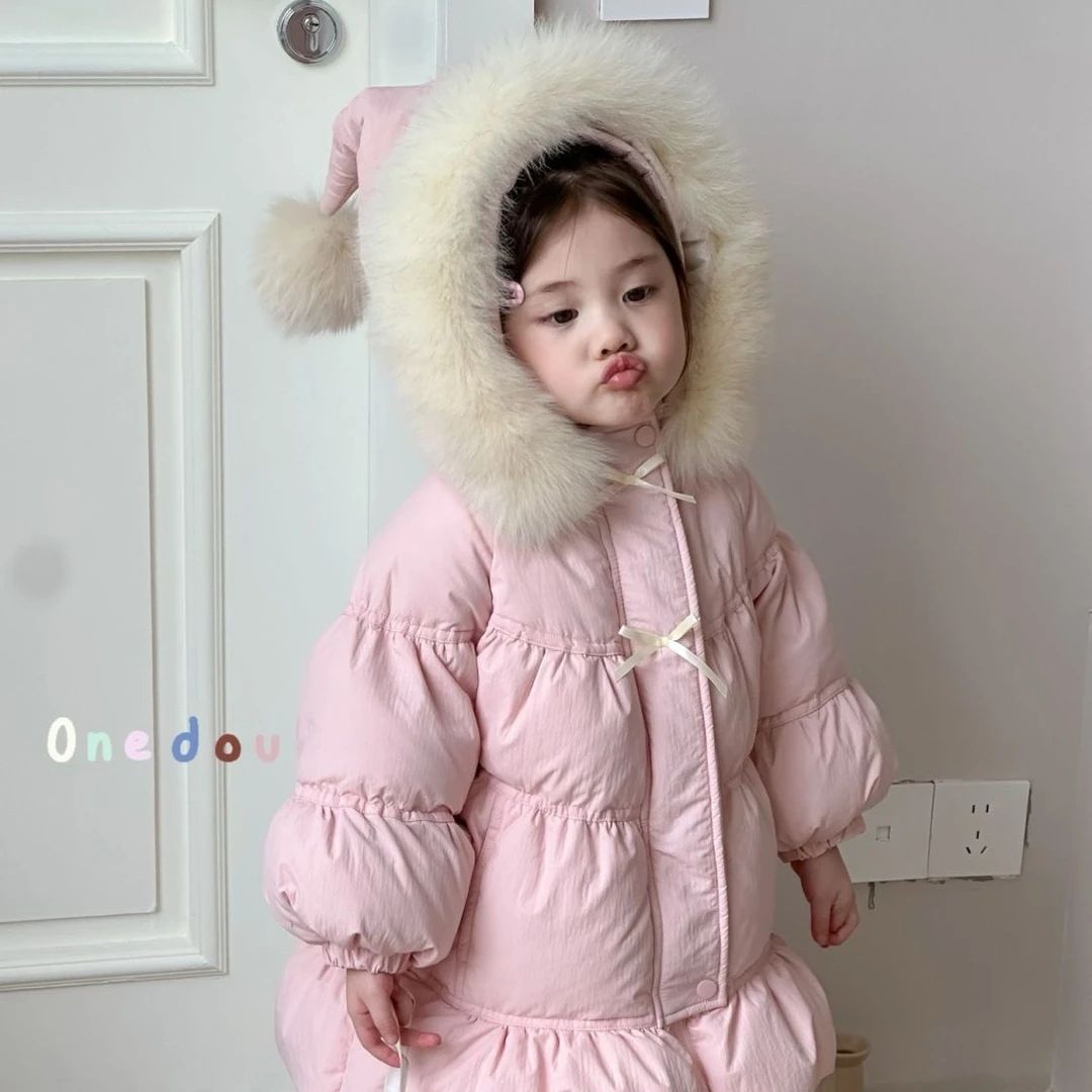 女童宝宝棉衣冬装新款儿童棉服洋气2025公主加厚保暖外套可爱公主