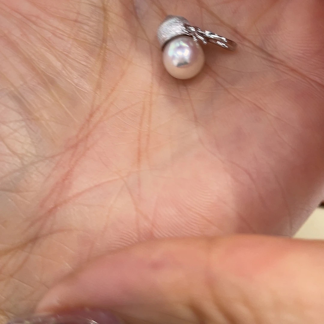 海水珍珠银S925镶嵌吊坠(不含链)