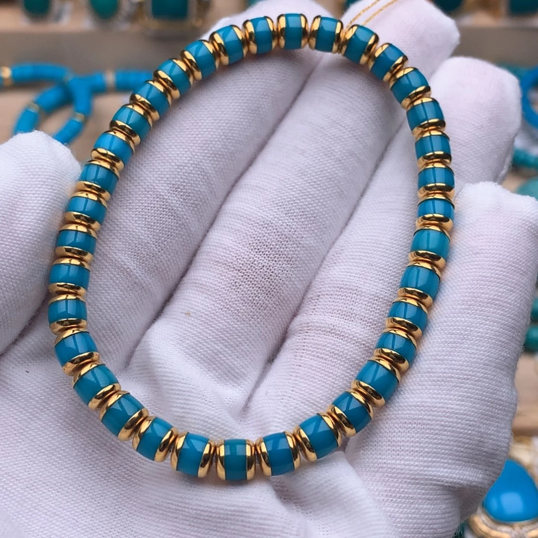 18K金镶嵌绿松石珠宝奇石