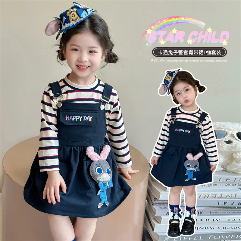 可爱超萌宝宝秋装休闲俏皮韩版春秋女童精致感连衣裙套装韩范潮服